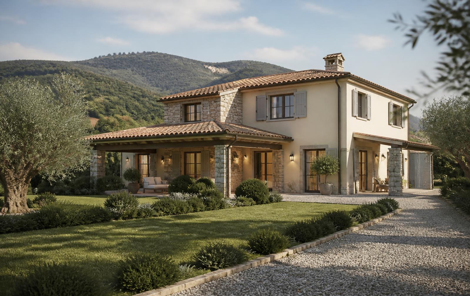 Rendering - nuova iniziativa residenziale in Valtiberina